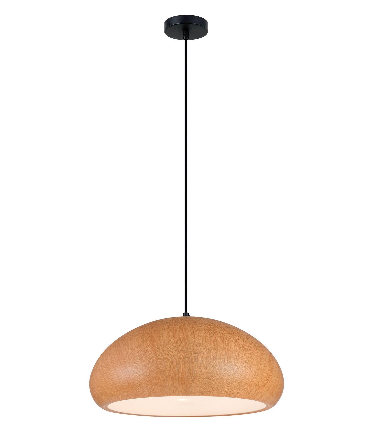 LIGNA Retro-Style Wood Replica Dome Aluminium Pendant Lights for Indoor Use