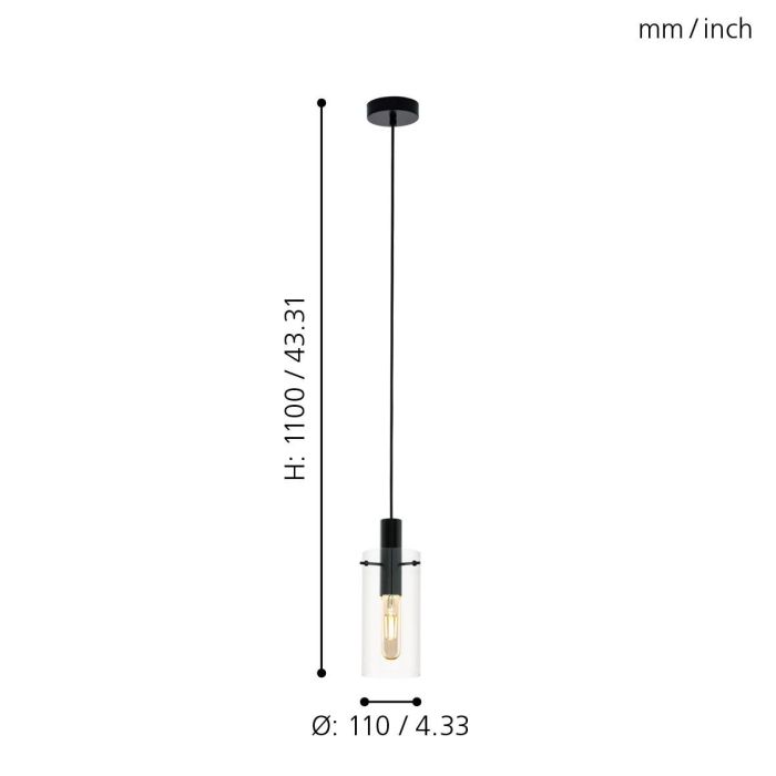 Stylish MONTEFINO 66 Steel Black Pendant Light for Elegant Lighting