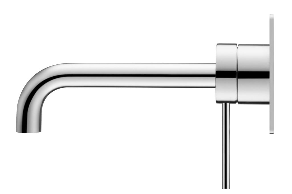 Hot Deal! Chrome 1P Curved Spout Mica Wall - Mount Faucet Combo