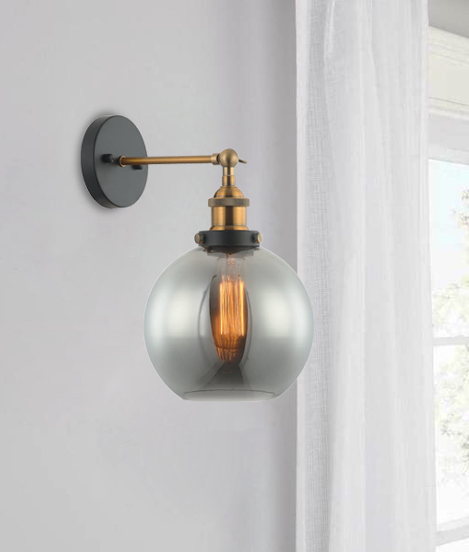 PESINI: Stylish Interior Swing Arm Wall Lights with Antique Brass/Chrome Highlight