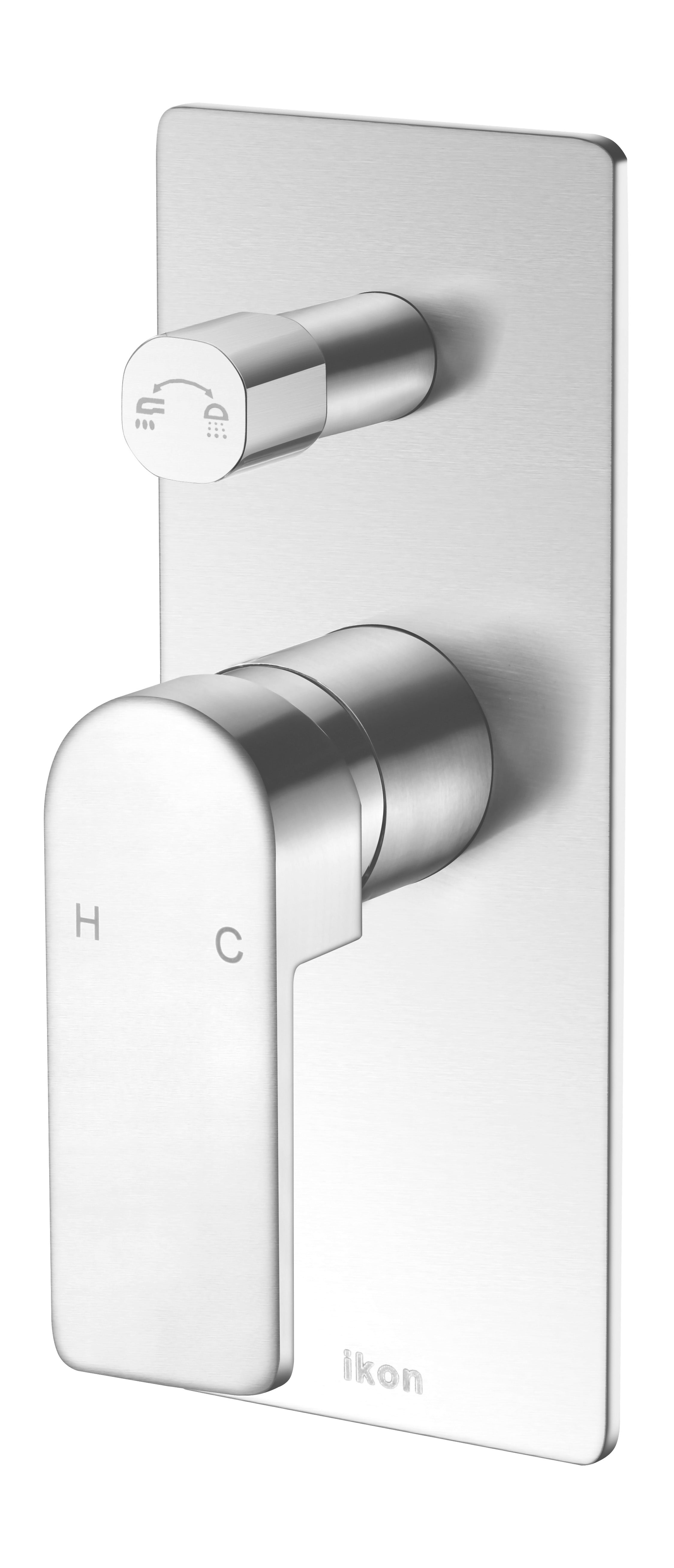 Chrome Flores Wall - Mounted Mixer with Diverter Function