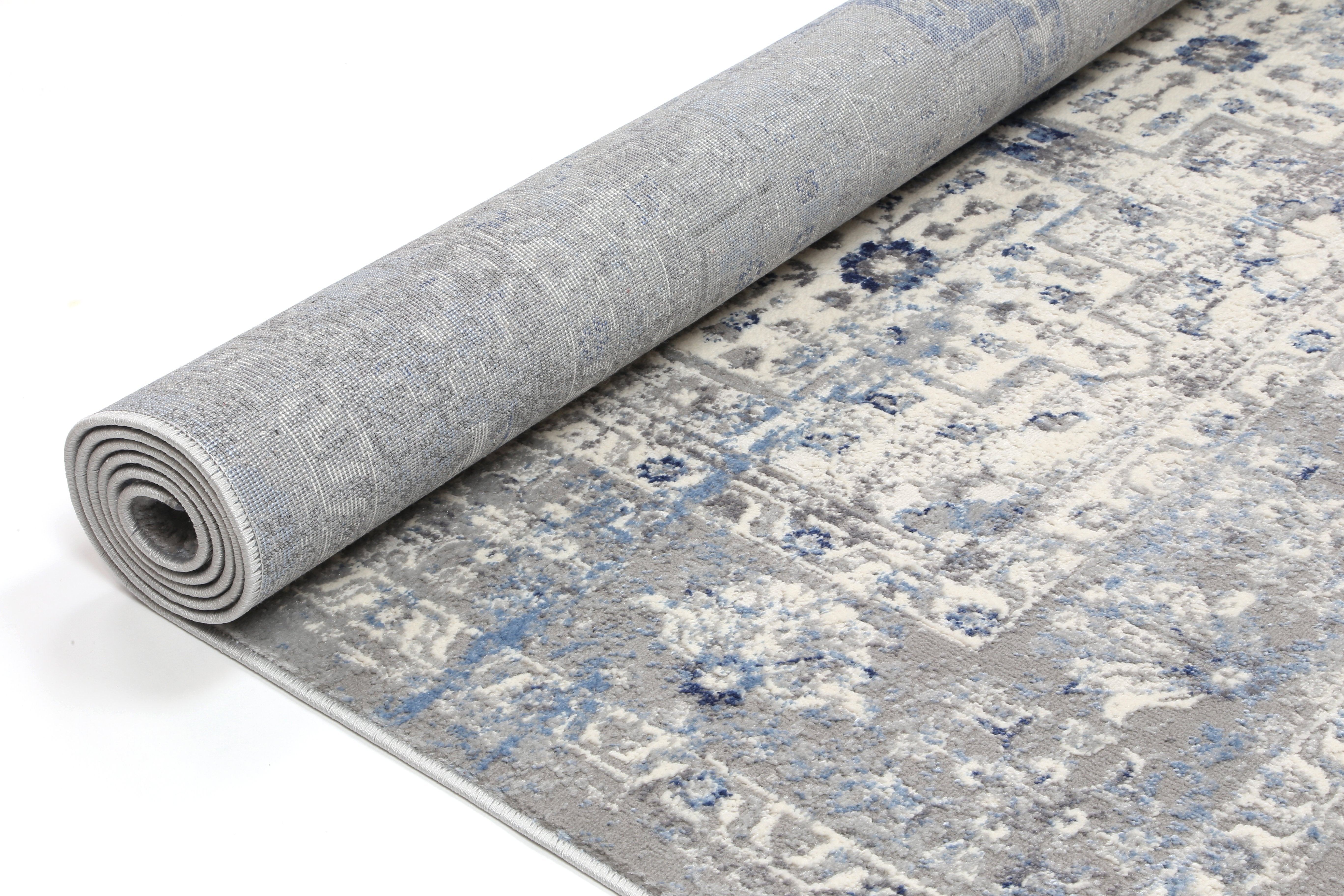 Navy Blue Amelia Oriental Rug with Trendy Abstract Designs