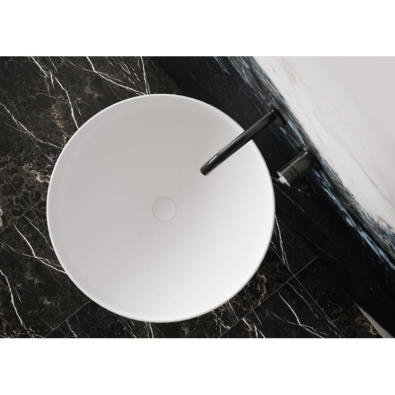 Hot Sale! Marcello Matte White Solid Surface Free - Standing Single - Piece Pedestal Basin