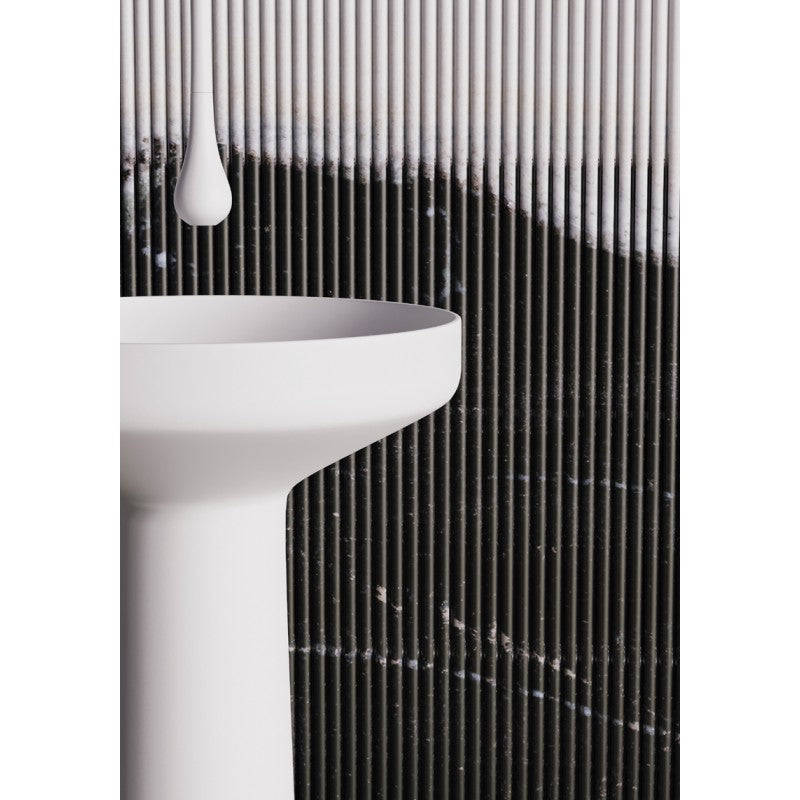 Hot Sale! Marcello Matte White Solid Surface Free - Standing Single - Piece Pedestal Basin