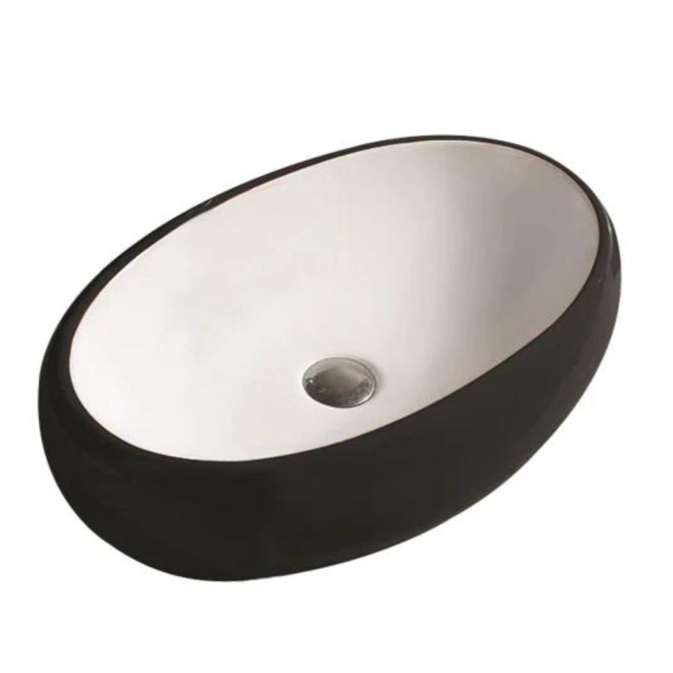 HOT! POSEIDON Oval Black and White Basin (600x400x150)