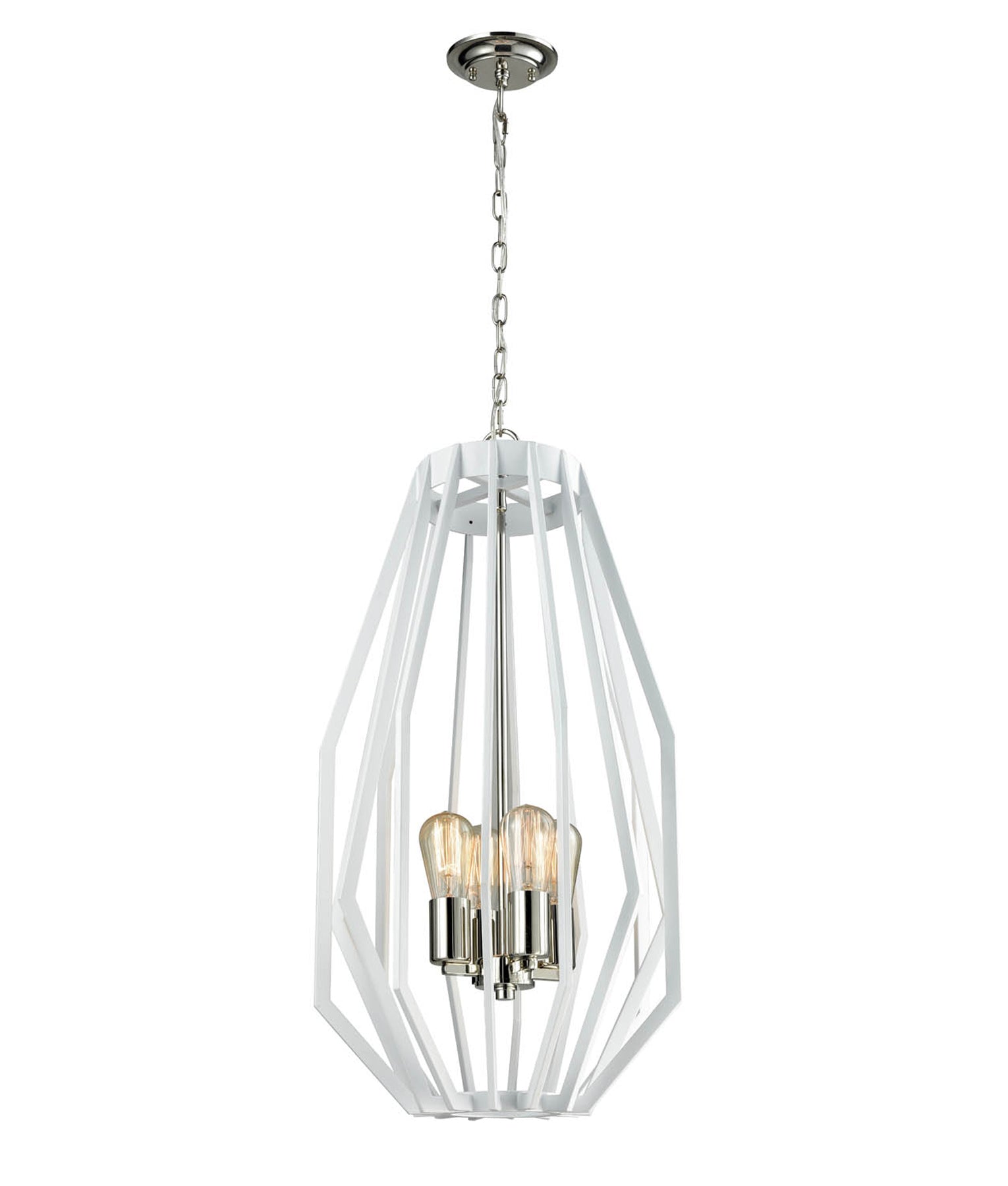 GAMBA Industrial Rustic Single Narrow Angular Cage Pendant Light - Ideal for Indoor Decor