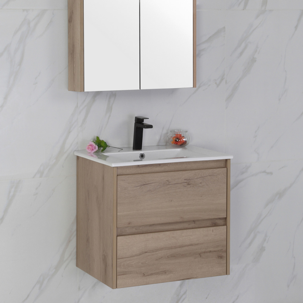 Exclusive MAX MDF Wall Hung Vanity in Natural Oak (All Sizes)