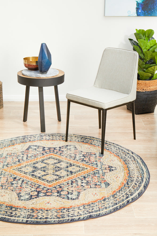 Hot Deal! Legacy Navy Round Rug 863