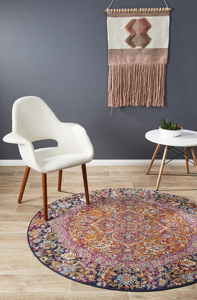 Hot Deal! Preston Museum Multi - Colored Round Polypropylene Rug for Any Space