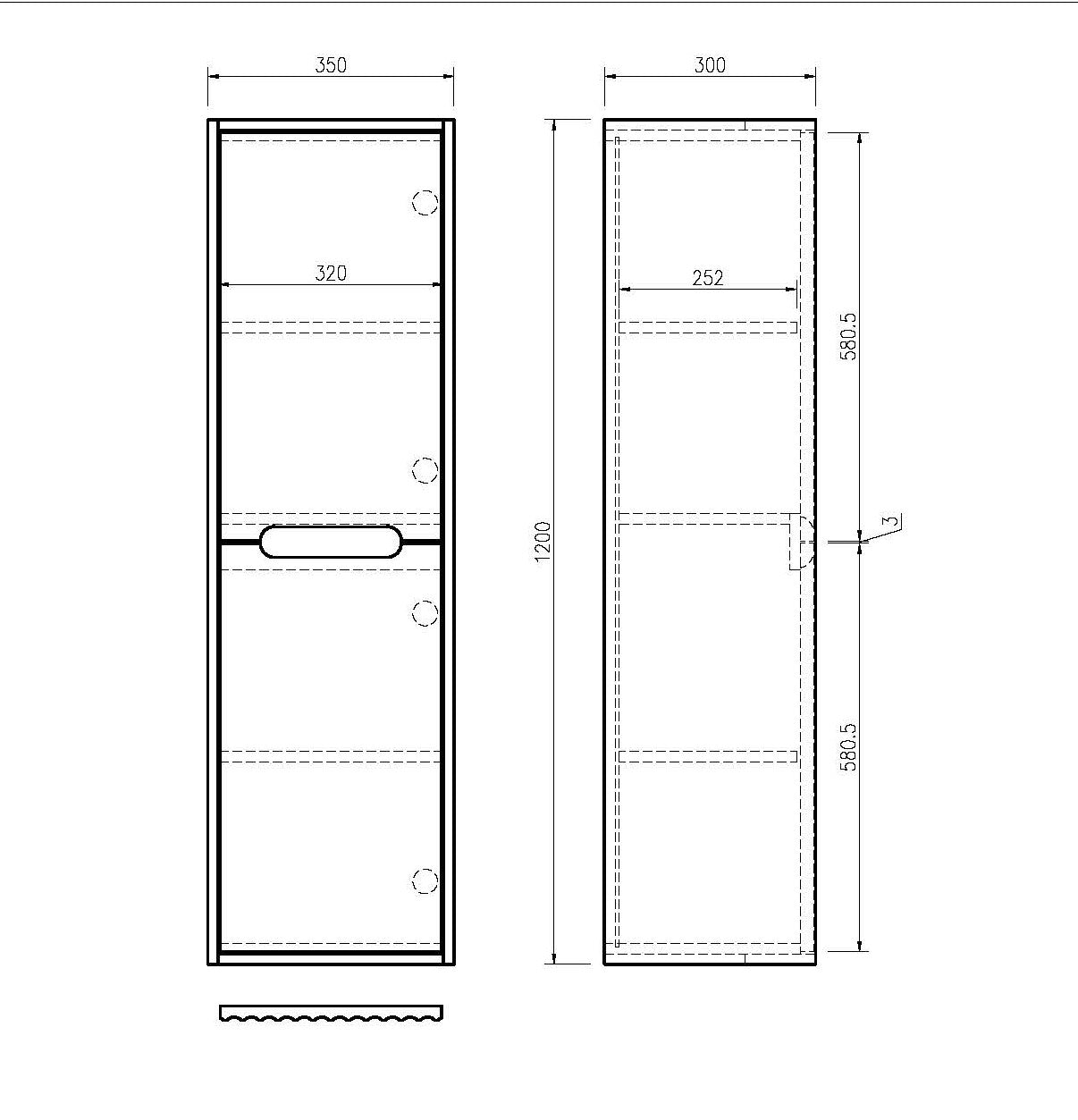 Upgrade Your Bathroom! Natural Oak Fluted Rhea Tall Boy Bathroom Cabinet