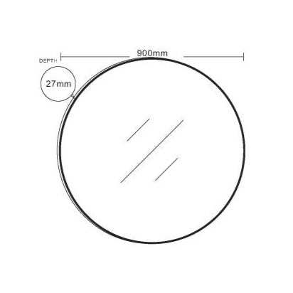 Hot Sale! Round Aluminum Framed Mirrors in 600mm, 750mm, 900mm with Brushed Gold Finish