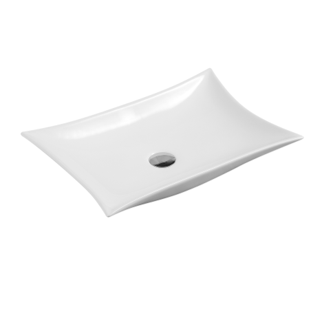 Hot Sale! LUSSO 58 Rectangle Above - Counter Basin in High - Gloss White (580x385x110mm)