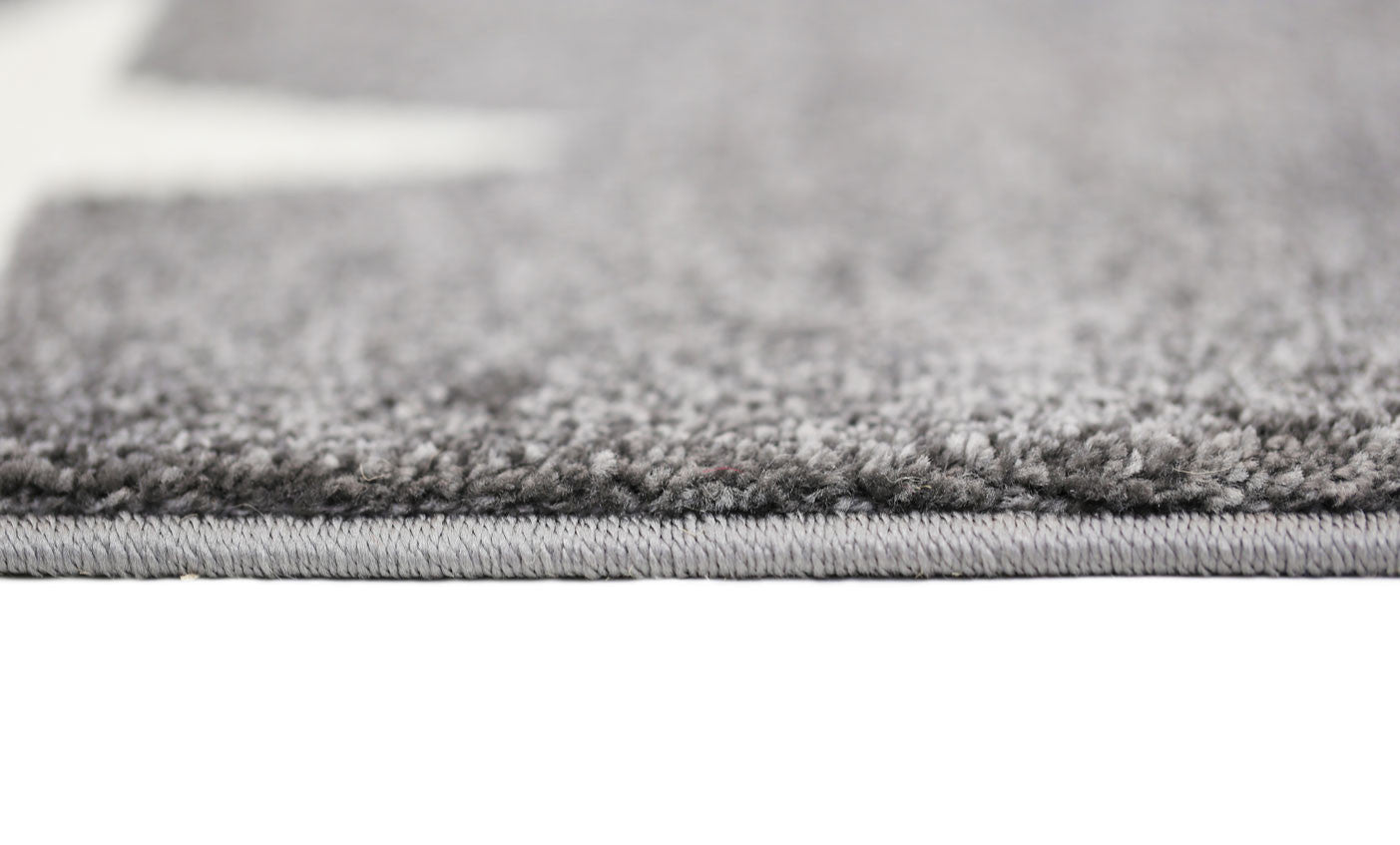 Piccolo Kids Rug: Charcoal & White Stars - Ideal for Imaginative Play