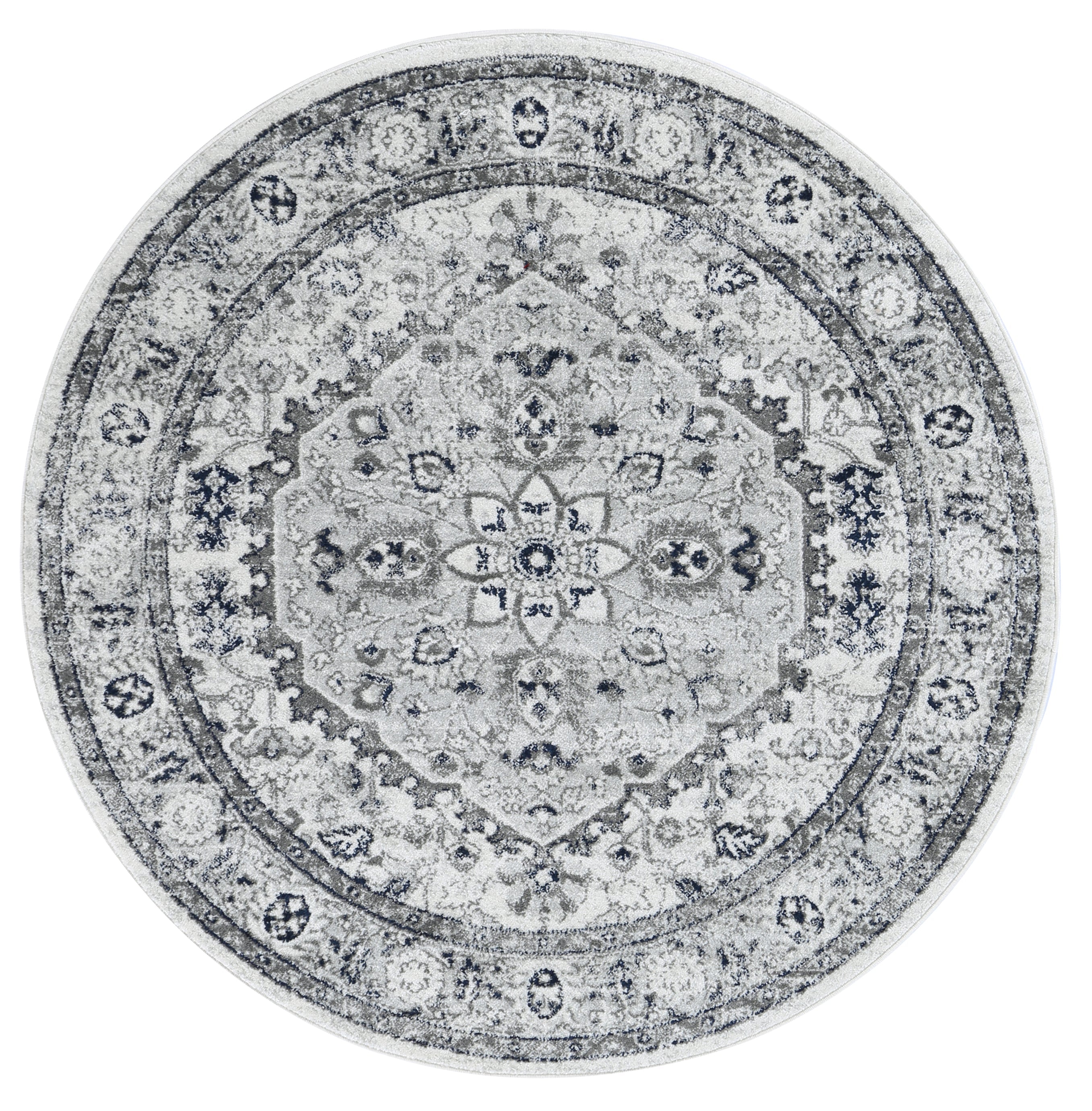Trendy Navy Floral Area Rug from Ligures Collection - Ideal for Any Room