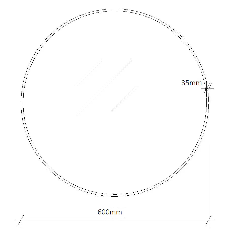 600x600mm Matte Black Mercio Round Steel Framed Mirror - Sleek & Durable