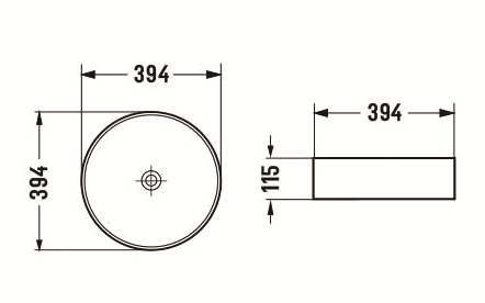Hot Deal! Round POSEIDON Matte Black Ceramic Above-Counter Basin (394x394x115)