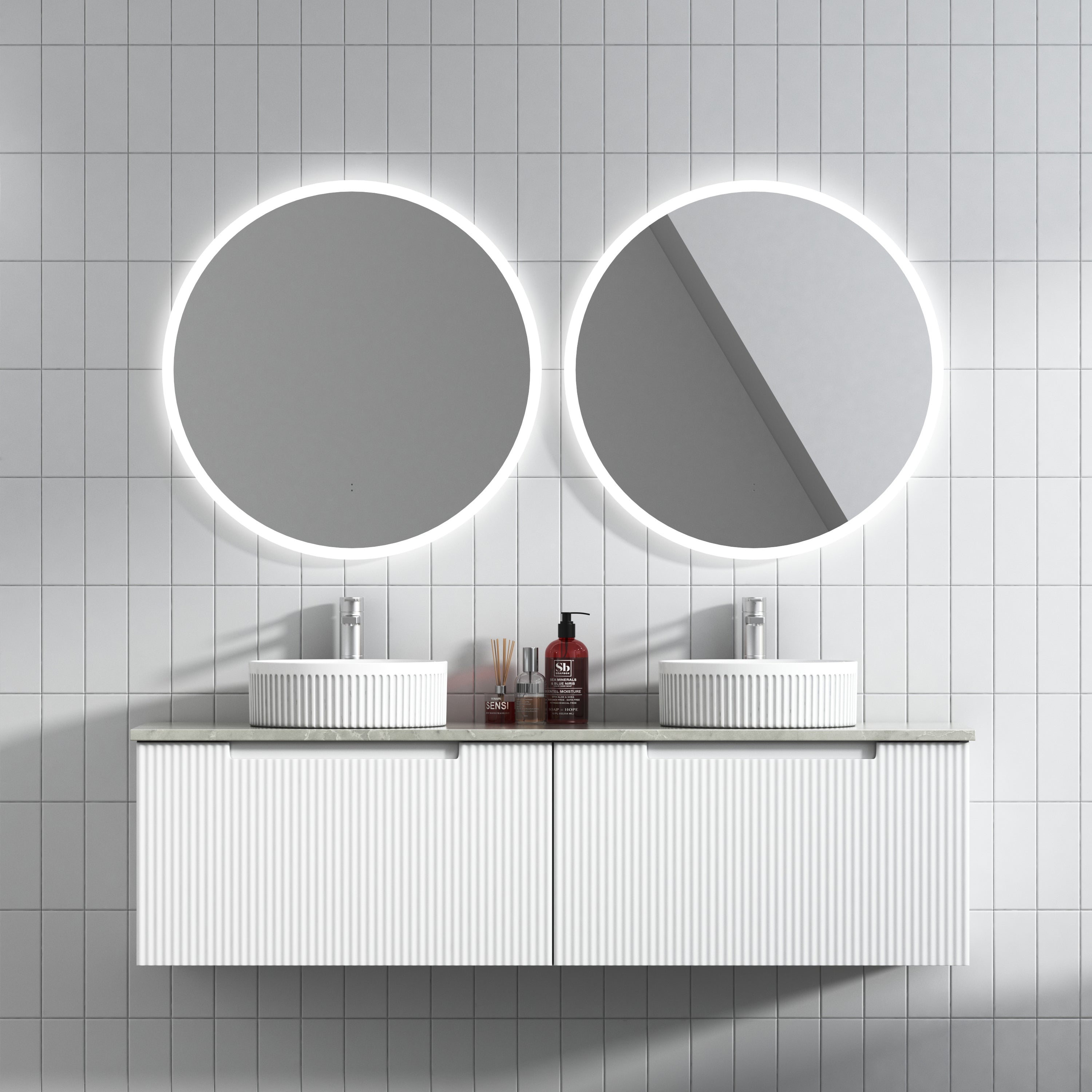 PERLA Mark II Matte White Wall - Hung Vanity in All Available Sizes