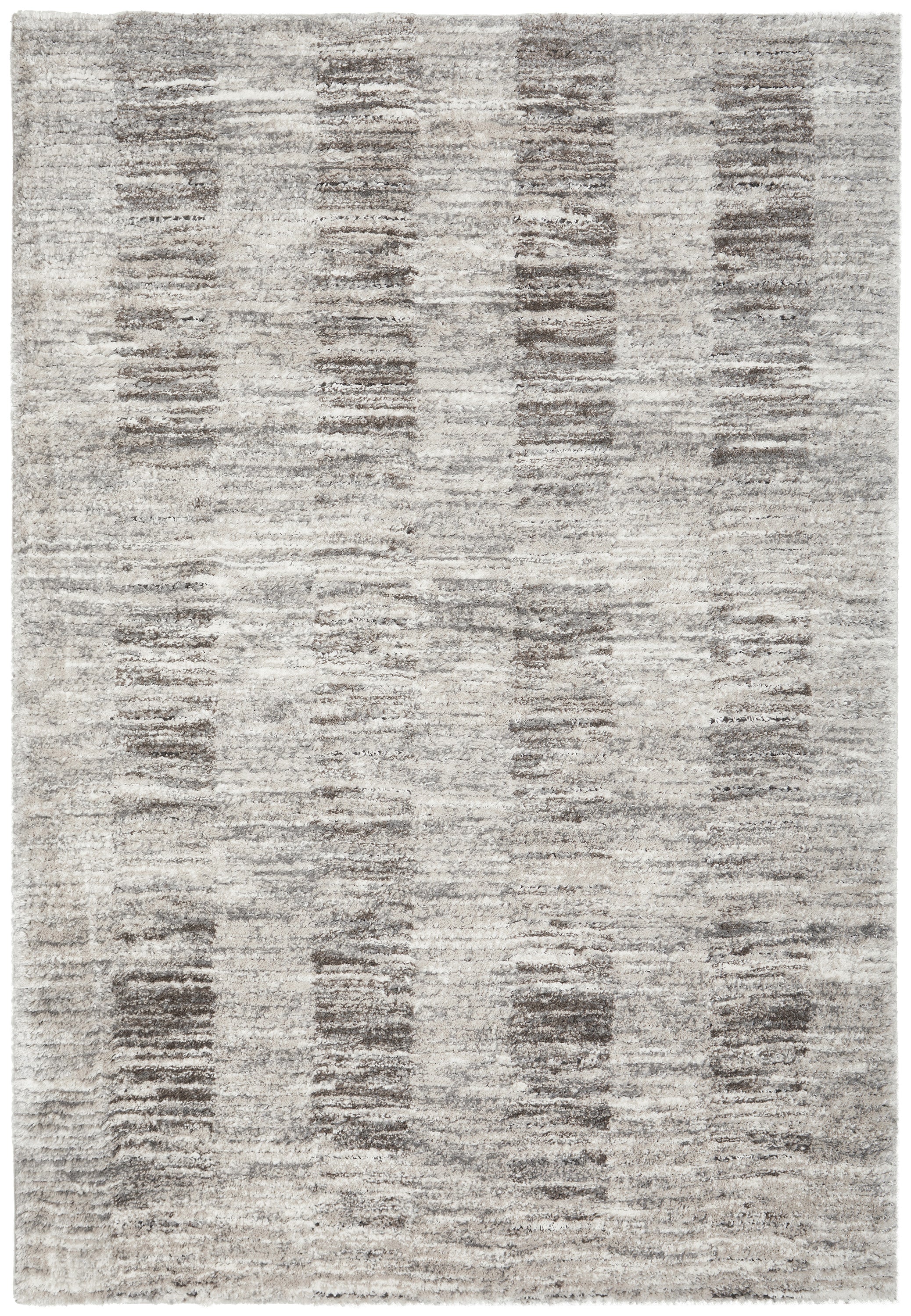 Himali Fin Luxury Steel Shag Rug with Unique Textured Effect