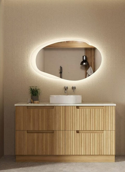 Lovina Floor Standing Vanity in Harvest Oak with Multiple Sizes and Soft - Close Runners