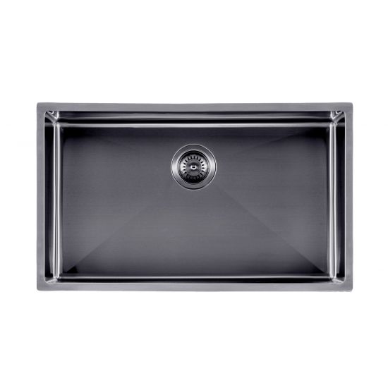Exclusive Gunmetal Grey PVD Stainless Steel Single Bowl Kitchen Sink - 762x457x254mm