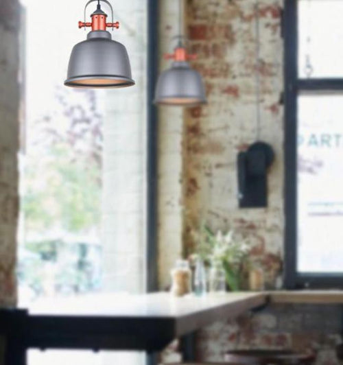 ALTA Industrial Pendant Lights with Bell Shape and Copper Highlights - Ideal for Interior Spaces