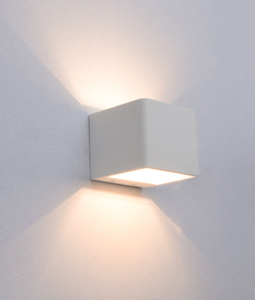 Hot Deal: Matte White LED Cube Up/Down Interior Wall Light in London Style