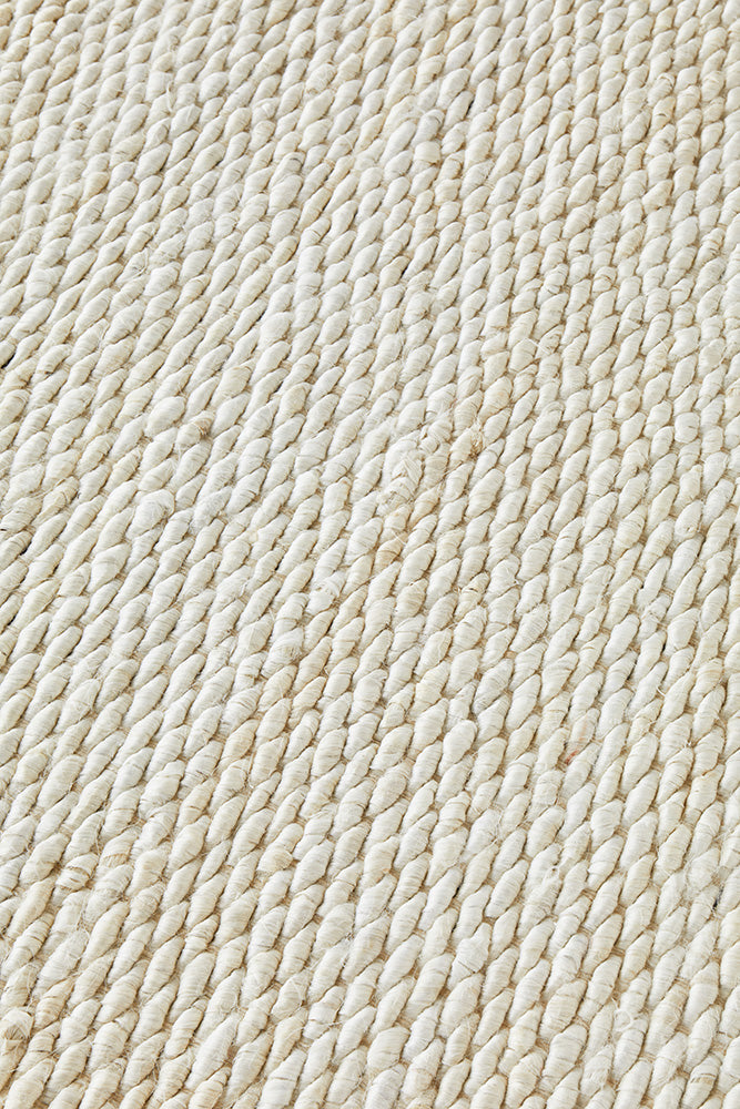 Eco-Friendly Handmade White Hive Pattern Jute Rug for Modern Homes