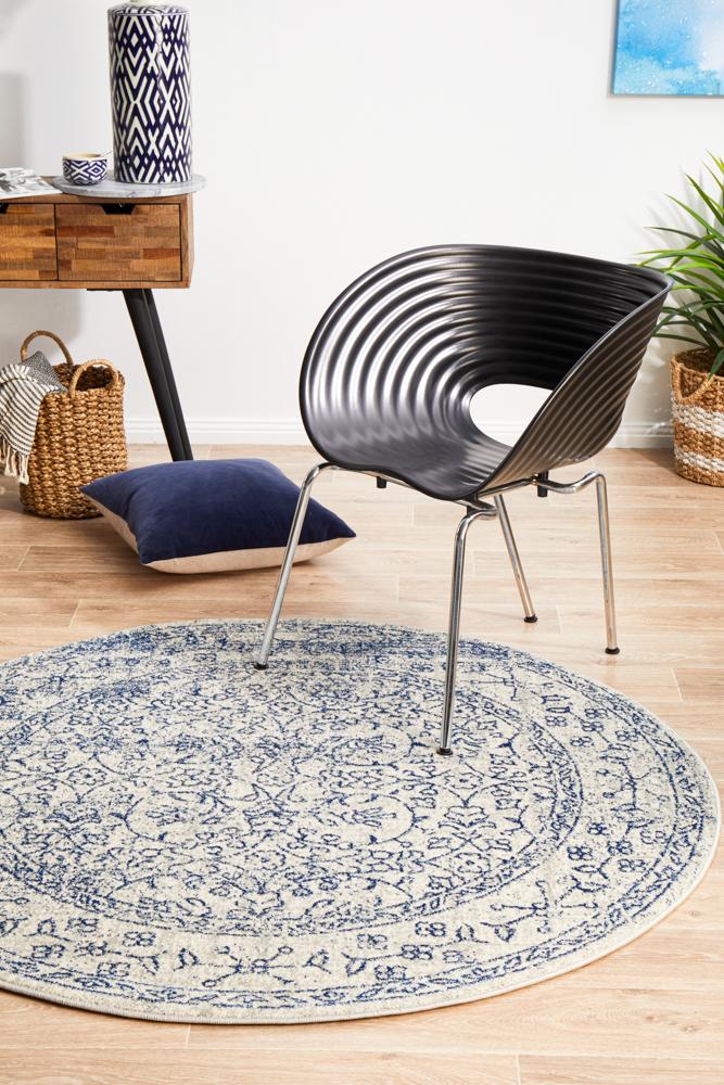 Hot Deal! Transitional Round Evoke Whisper White Polypropylene Rug for Home Centerpiece