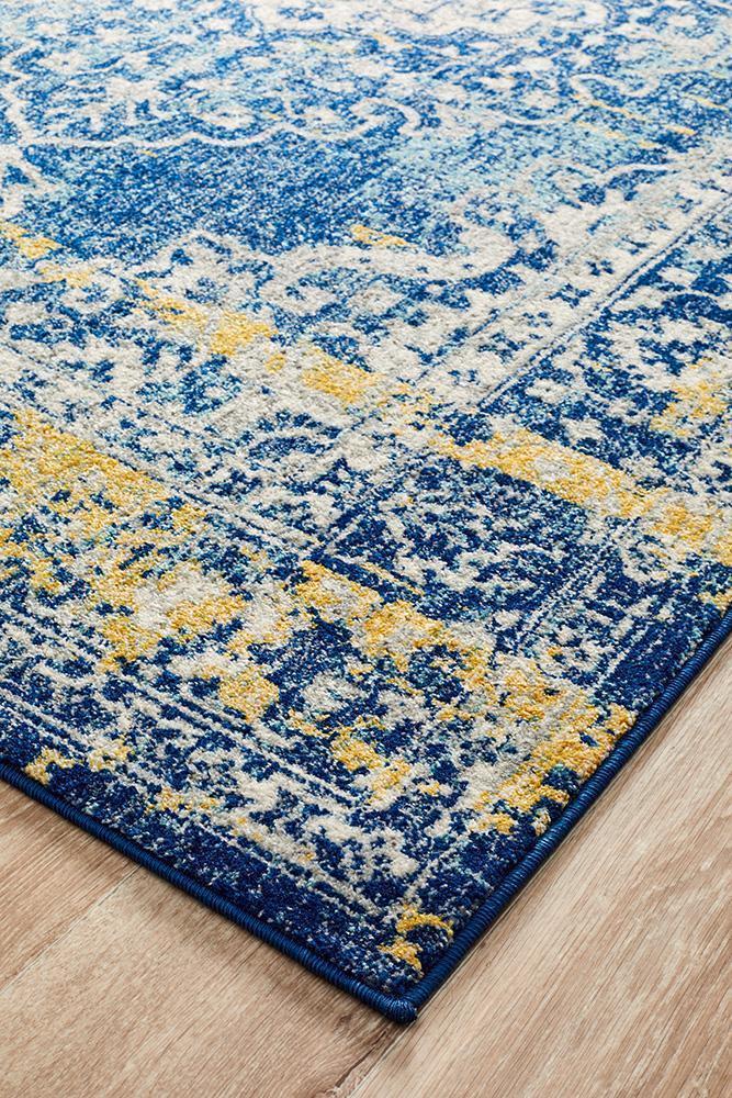 Stylish Museum Wilson Navy Hand - Machine Loomed Polypropylene Rug