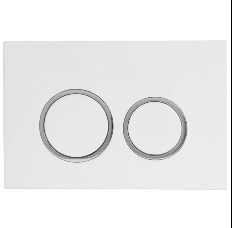 Mercio R&T Premium Round Flush Plate in White - Ideal for Modern Bathrooms