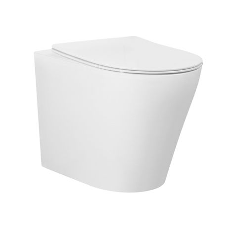ALZANO Matte White Rimless Wall-Hung Floor Toilet Pan - Ideal Bathroom Upgrade