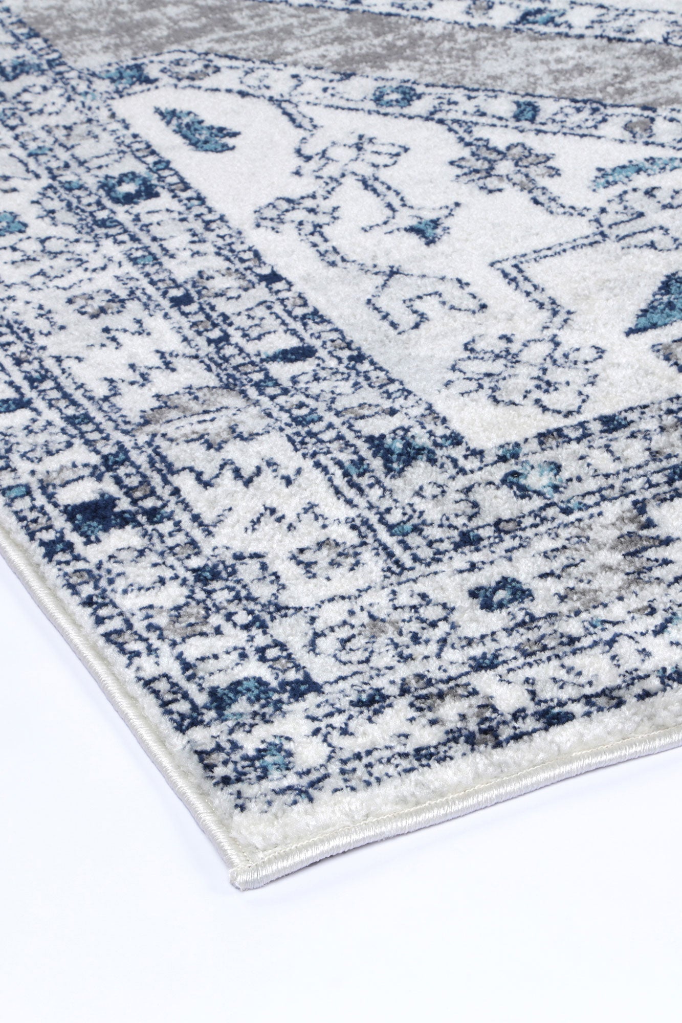 Hot Sale! Navy and Cream Ancient-Style Ligures Machine-Made Rug for Any Room