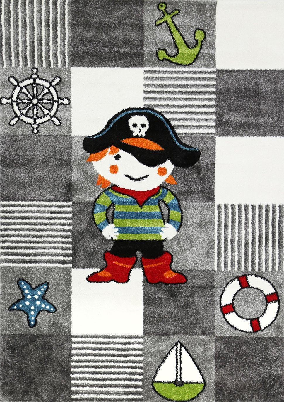Hot Sale! Nova Grey Pirate-Style Rug Perfect for Kids
