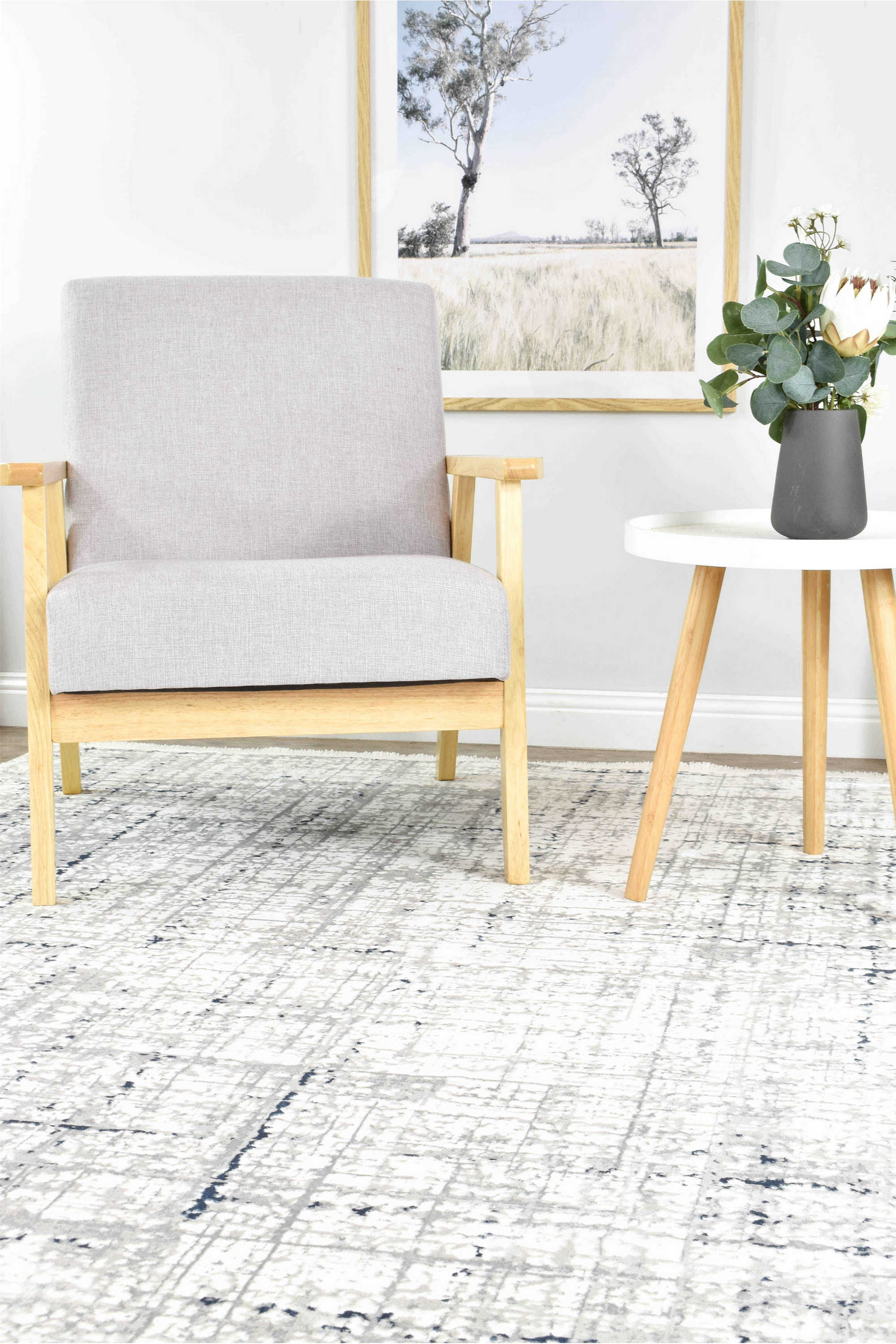 Harmonia 25406A Soft Tiger White Rug with Silky Sheen