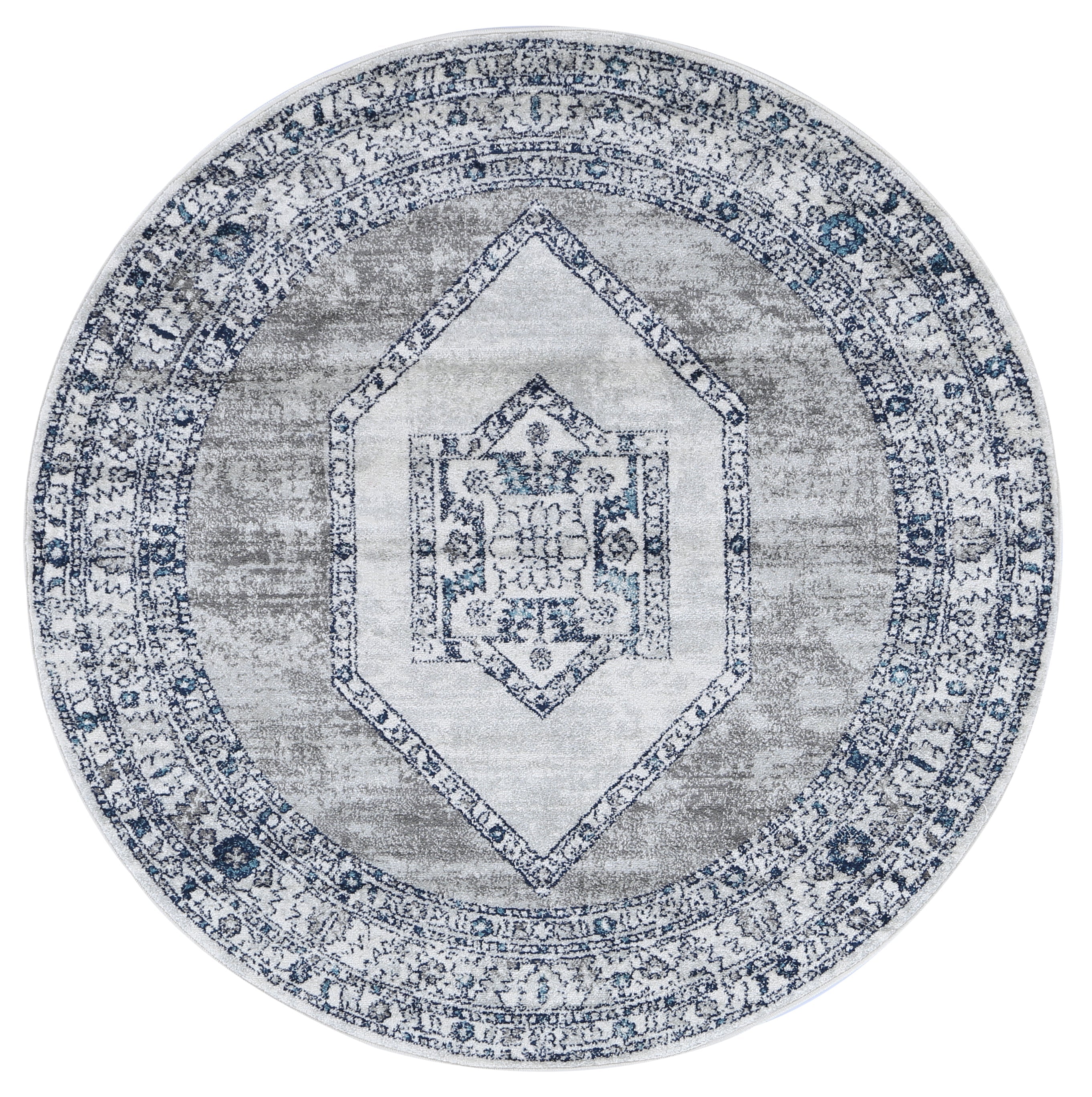 Hot Sale! Navy and Cream Ancient-Style Ligures Machine-Made Rug for Any Room