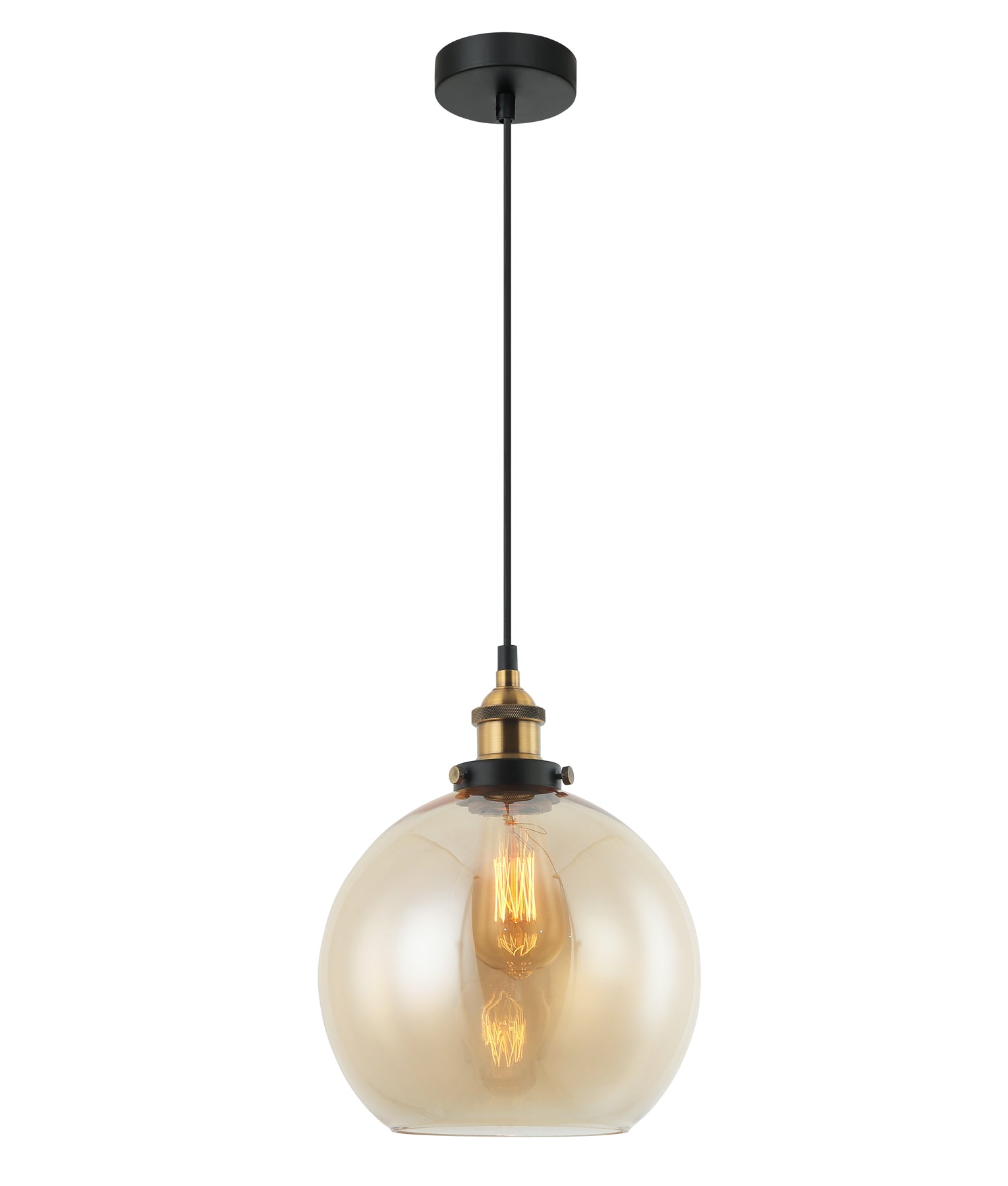 PESINI: Wine Glass Shaped Interior Pendant Lights with Antique Brass/Chrome Highlights