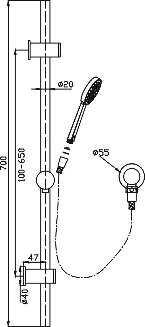 Hot Deal: Chrome Logan Rail-Mounted Hand Shower