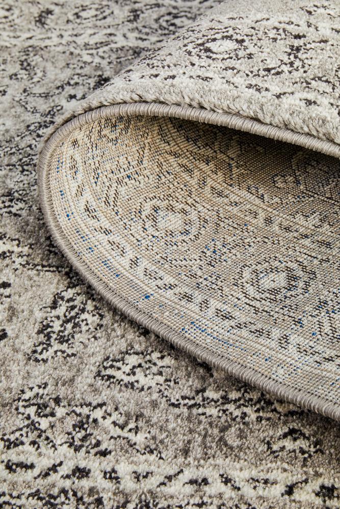 Hot Deal! Evoke Stone Grey Transitional Runner Rug