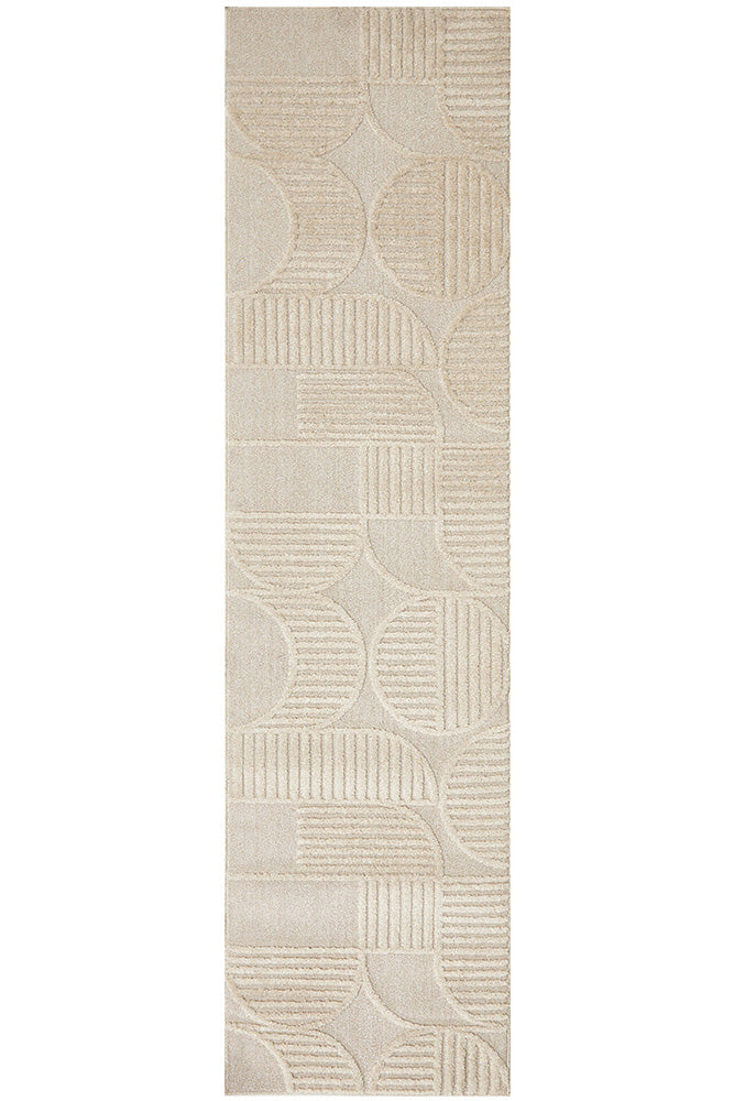 Beige Art Deco Inspired Lotus Leo Modern Sophisticated Rug
