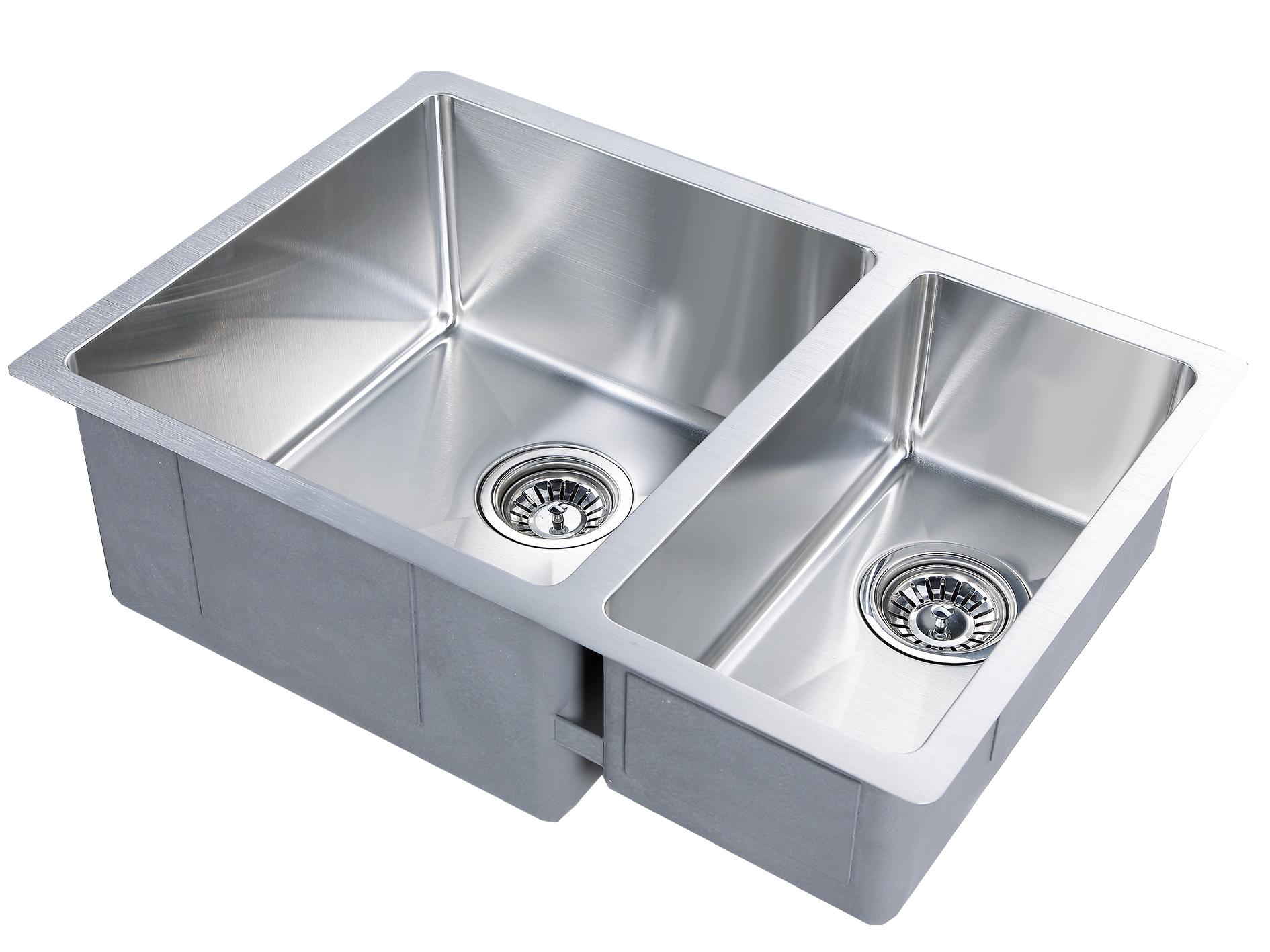 Handmade 660x450x200mm POS Double Bowl Stainless Steel Kitchen Sink