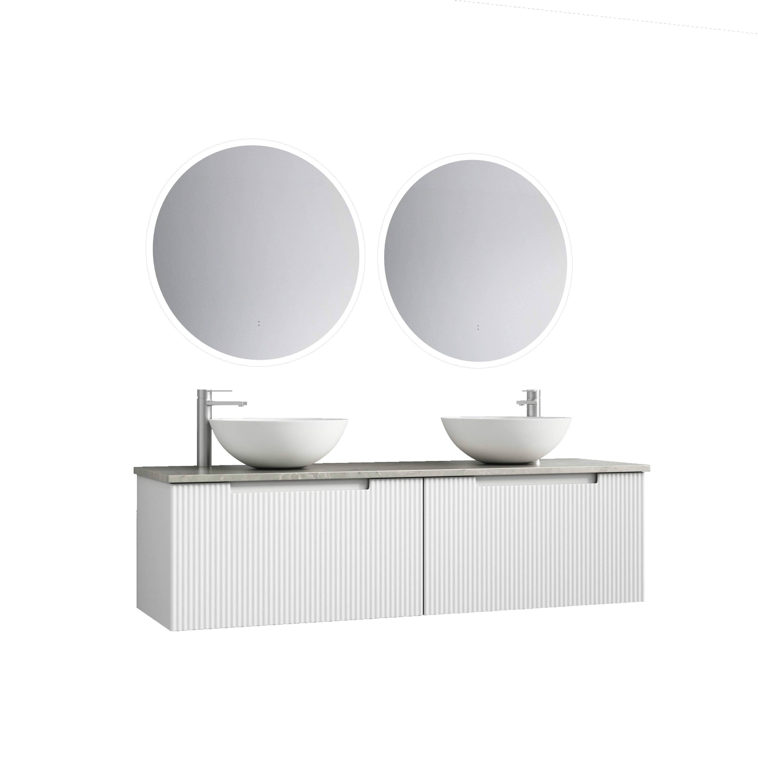 PERLA Mark II Matte White Wall - Hung Vanity in All Available Sizes