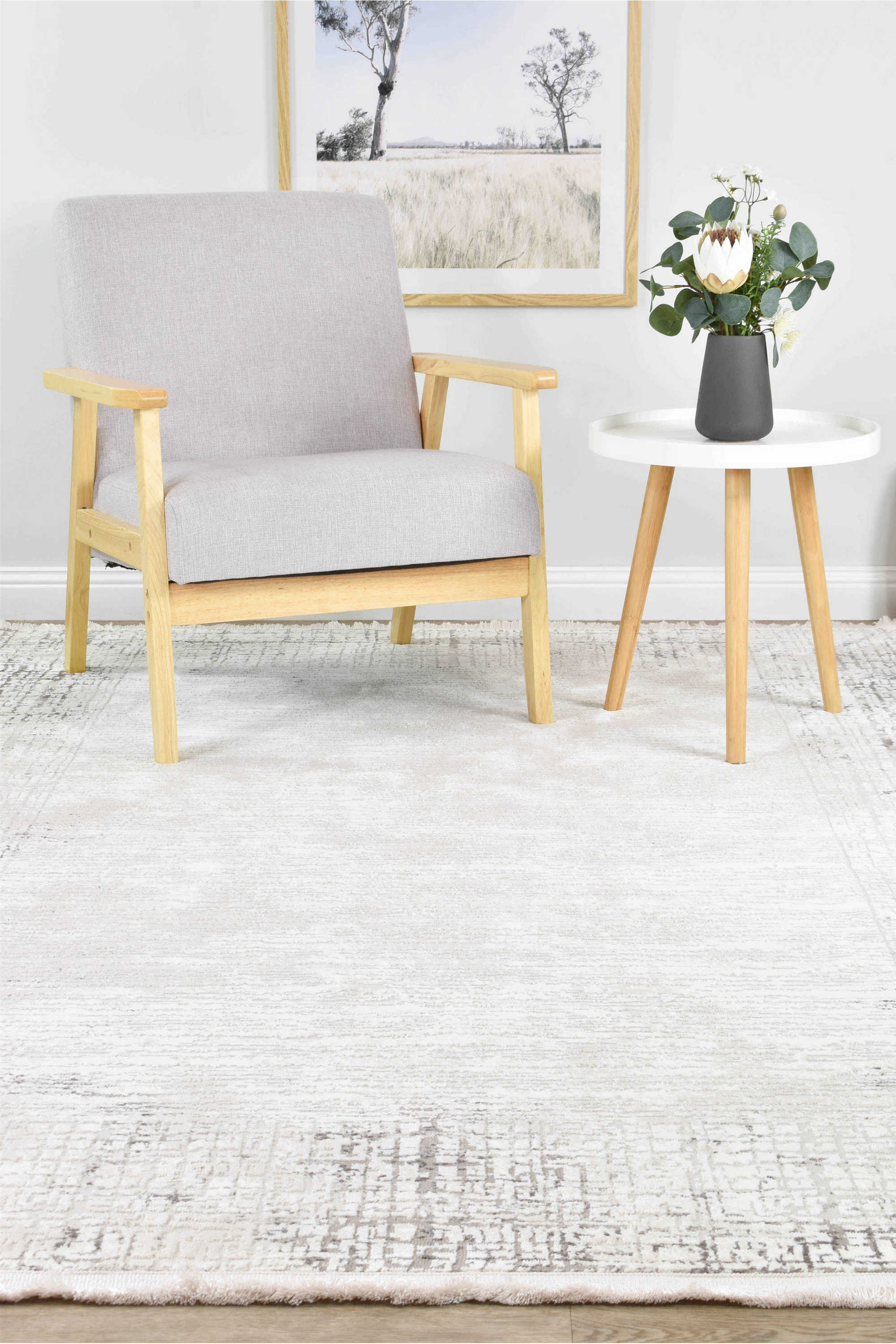 Amara 25420A Beige Elegant Non - shedding Cozy Rug