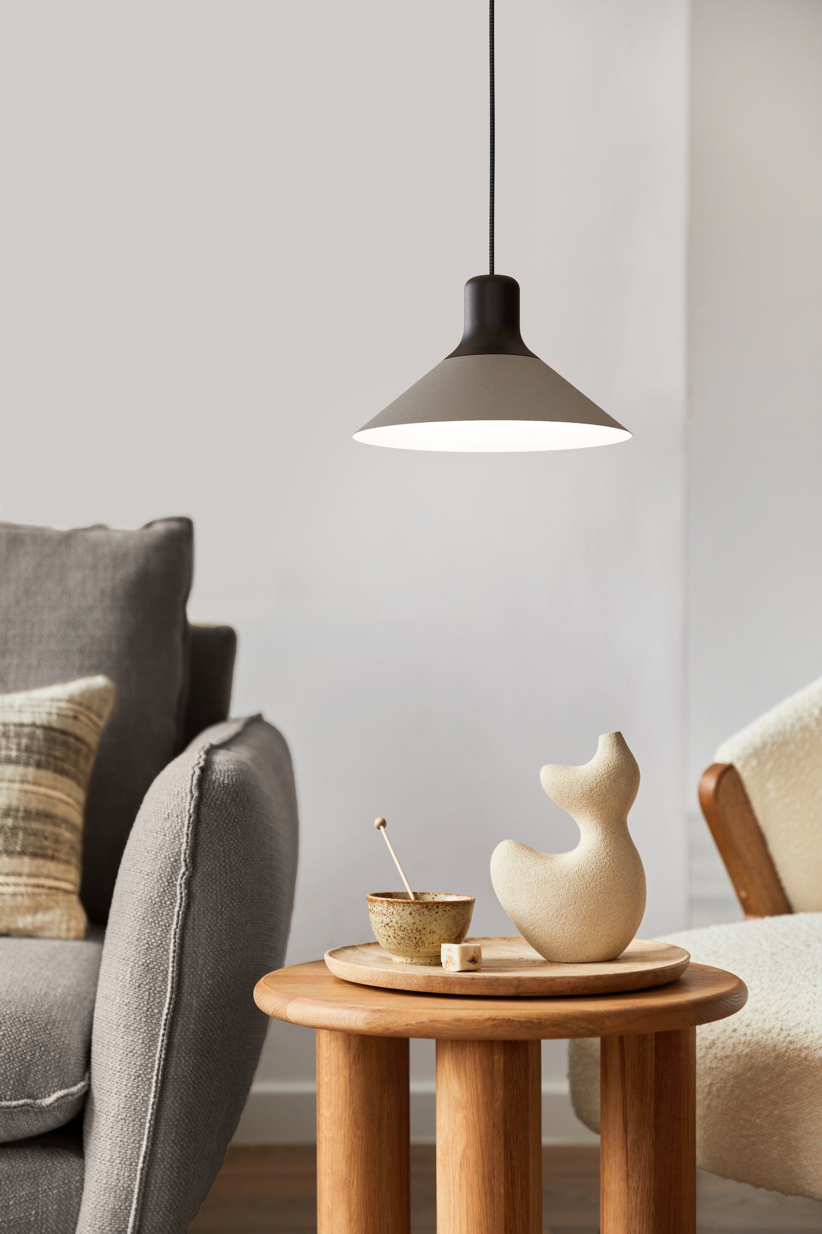 Stylish ABREOSA Steel Pendant Light with Black and Grey Tones