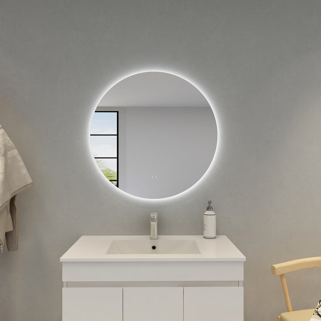 Hot Sale! Poseidon LED Backlit Round Mirror in 600/700/800/900 Sizes