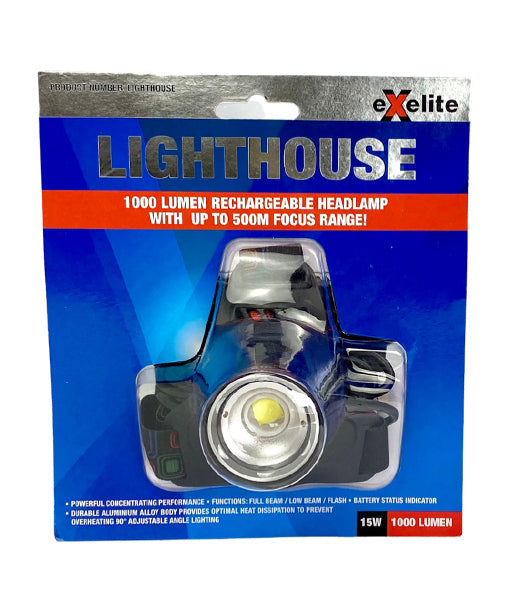 LIGHTHOUSE Rechargeable Headlamp: High - Performance with Super Brightness