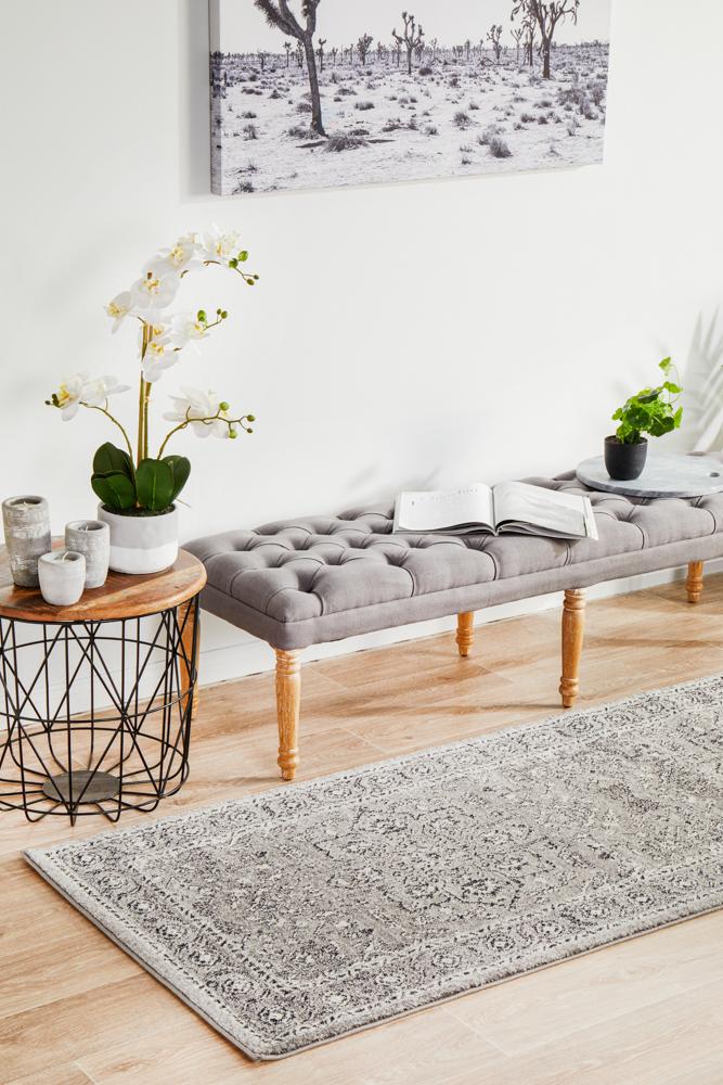 Hot Deal! Evoke Stone Grey Transitional Runner Rug