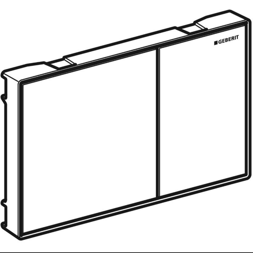 Geberit Sigma60 Dual Flush Plate - Premium White Glass Finish with Chrome Trim for Modern Bathrooms