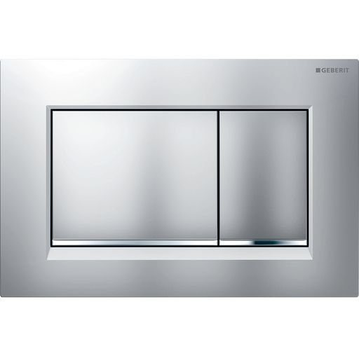 Geberit Sigma30 Bathroom Flush Plate - Stylish Matt Chrome Finish with Chrome Trim