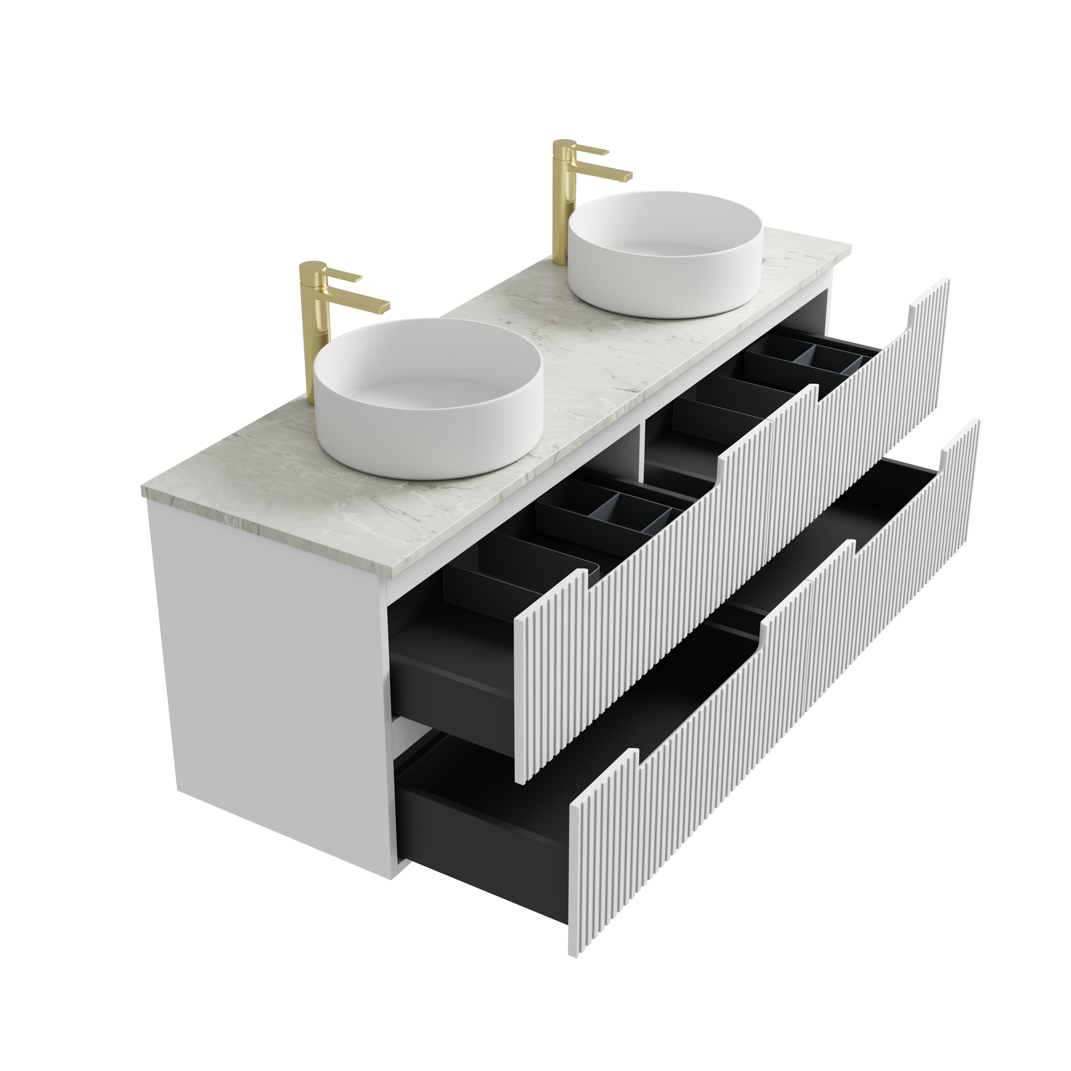 Matte White NEVA Wall - Hung Vanity Available in All Sizes