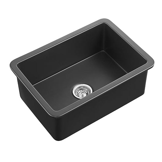 Hot Sale! POS Camden Undermount Kitchen Fireclay Sink in Matte Black, 810x480x254mm